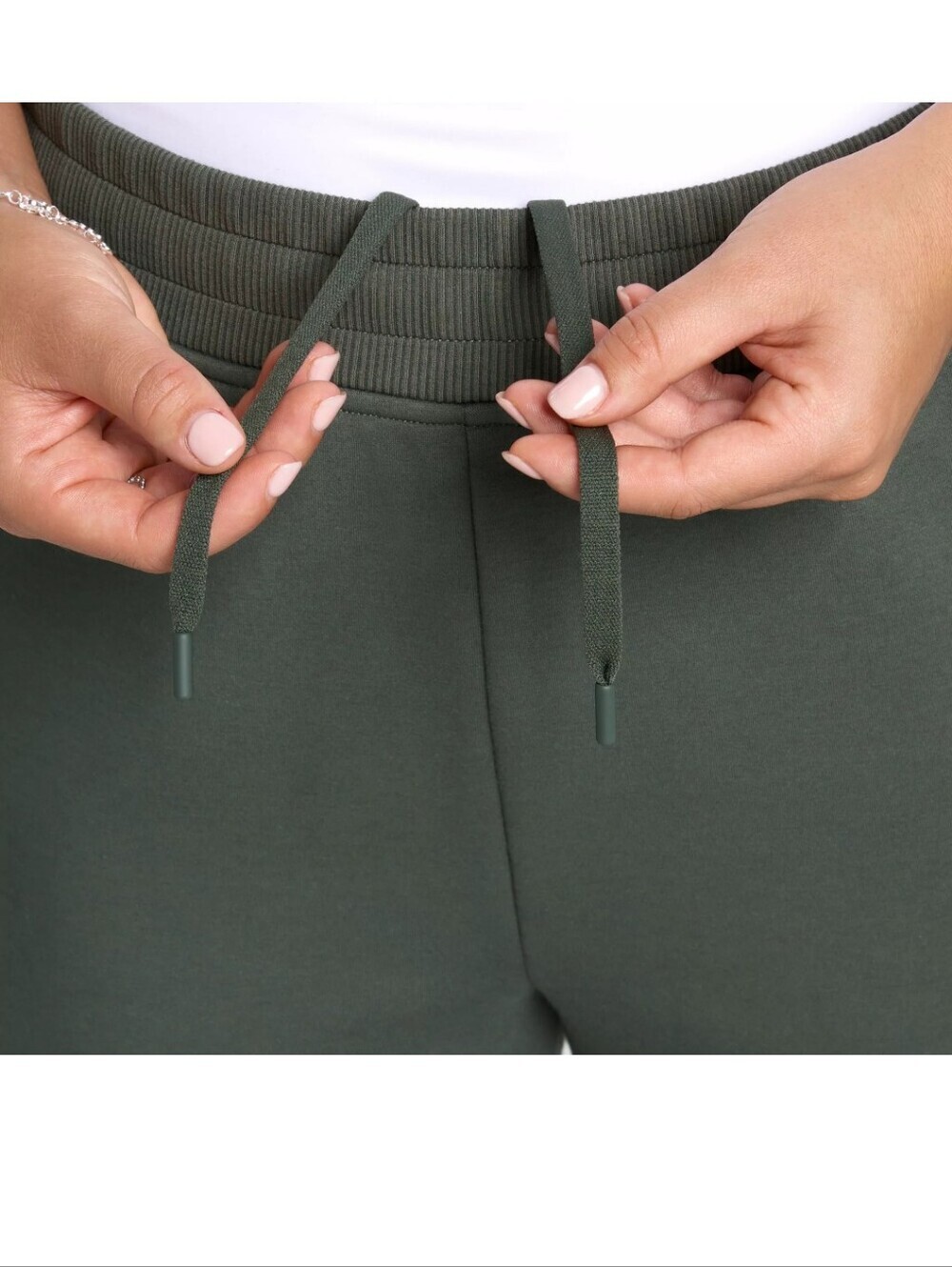 Women's CALIA Green Soft Scuba Fleece High-Rise Joggers XS NWT - Picture 5 of 8